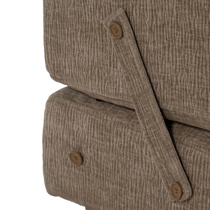 Ixia Sofá Beige de Tejido y Madera para Salón