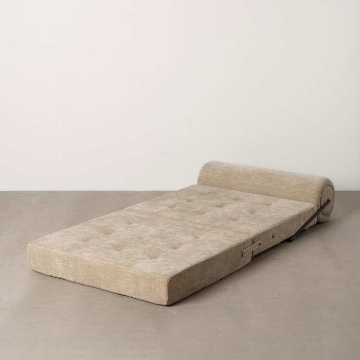 Ixia Sofá Beige de Tejido y Madera para Salón