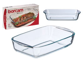 Pasabahce Bandeja Rectangular Borcam 2750 ml Transparente Vidrio Borosilicato 33.5x19x7 cm (Set de 6)