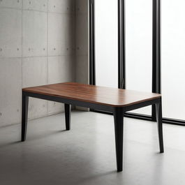Mesa Comedor Marrón-Negro Madera Salón 180 X 90 X 76 cm