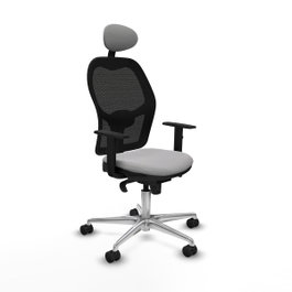 PIQUERAS Y CRESPO Silla de oficina Jorquera con mecanismo Sincro, Gris claro y Negro