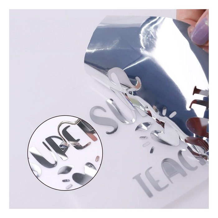 LOKLiK Europe Vinilo Adhesivo Permanente Metálico Espejo Plata 30,5 x 180 cm