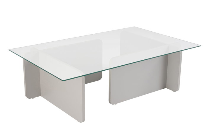Nordure Mesa de Centro Cristal Templado Gris 105x65x30 cm