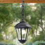 Fumagalli Farol de Techo con Cadena Sicar/Giampy, Cristal Transparente, IP55, E27 23W Máx, Negro, 210x750 mm