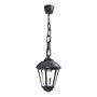 Fumagalli Farol de Techo con Cadena Sicar/Giampy, Cristal Transparente, IP55, E27 23W Máx, Negro, 210x750 mm