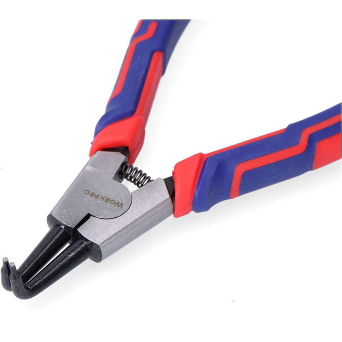 Workpro Alicates curvos 90° para arandelas de retención interior, 180 mm
