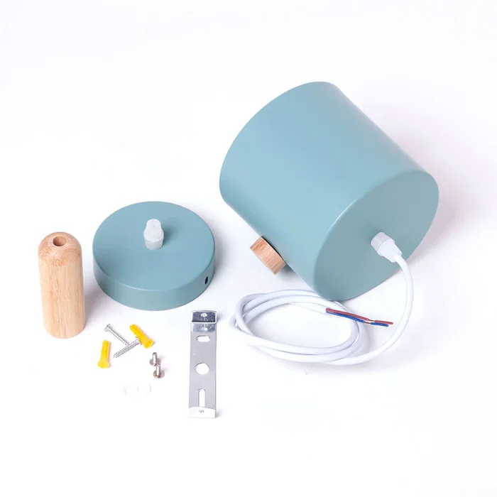 Lámpara Colgante Scarlet - Diseño Moderno en Metal y Madera con Cable Regulable [SKD-P1014-W]