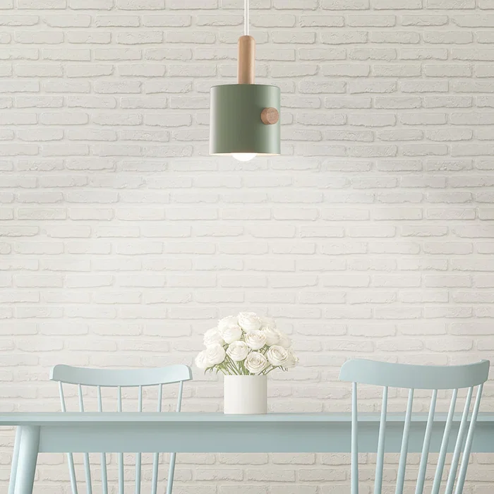 Lámpara Colgante Scarlet - Diseño Moderno en Metal y Madera con Cable Regulable [SKD-P1014-W]