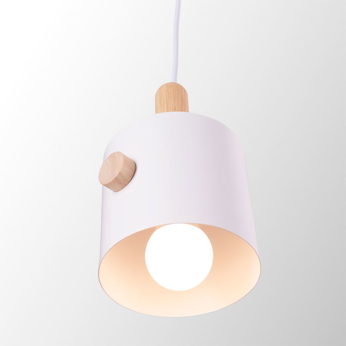 SKD Lámpara Colgante Scarlet Madera/Acero 1xE27 Sin Bombilla Blanco SKD-P1014-W SKD Lámpara Colgante Scarlet Madera/Acero 1xE27 Sin Bombilla Blanco SKD-P1014-W