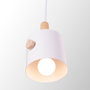 SKD Lámpara Colgante Scarlet Madera/Acero 1xE27 Sin Bombilla Blanco SKD-P1014-W