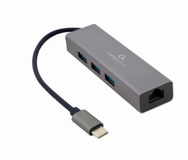 GEMBIRD A-CMU3-LAN-01 Base para Portátil y Replicador de Puertos USB 3.2 Gen 1 Type-C Ethernet LAN Gris