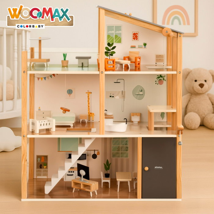 WOOMAX Casa de Muñecas de Madera