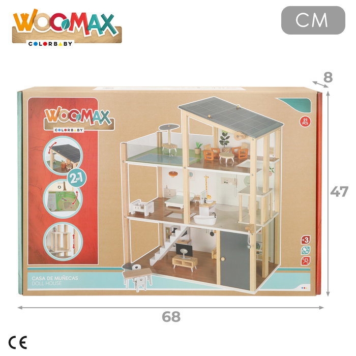 WOOMAX Casa de Muñecas de Madera
