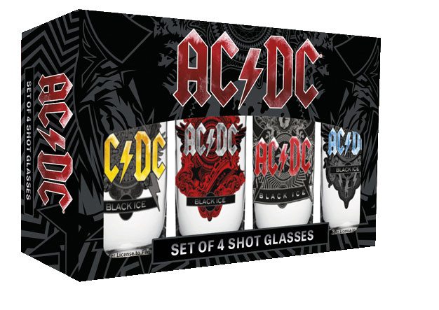 AC/DC Pack de 4 Vasos de Chupitos Black Ice