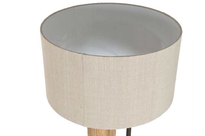 DKD Home Decor Lámpara de Pie de Teca y Hierro Hecha a Mano