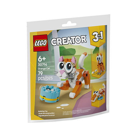 LEGO 30714 Creator 3-in-1 Set de Construcción Polybag: Gato Naranja, 79 Piezas, Edad 6+