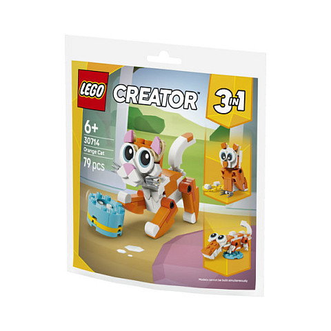 LEGO 30714 Creator 3-in-1 Set de Construcción Polybag: Gato Naranja, 79 Piezas, Edad 6+