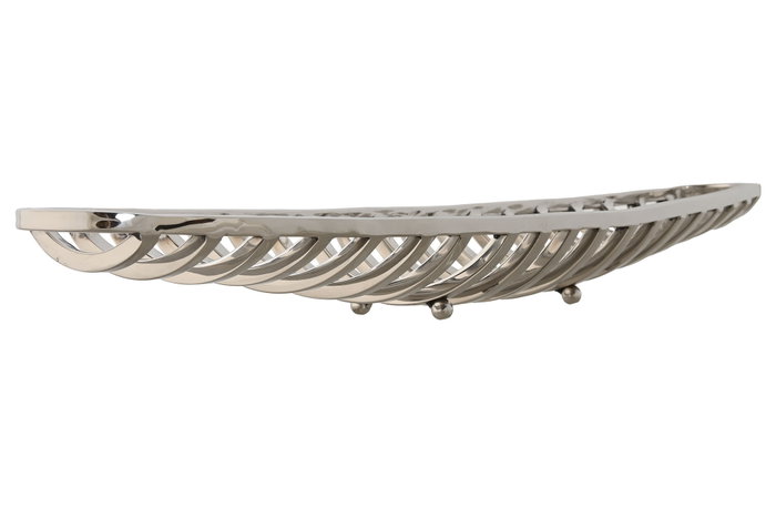 DKD Home Decor Centro de Mesa Canoa Cromado Plateado 51x12x6 cm