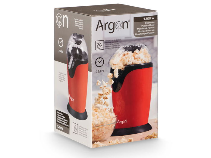 Argon Palomitero Negro Rojo 1200W 18x32.5x18cm Uso Doméstico (Set de 6)