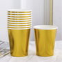 Algon Set 10 Vasos de Cartón Oro 200 cc con Dimensiones 7 x 7.8 x 7 cm (18 Unidades)