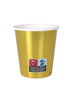 Algon Set 10 Vasos de Cartón Oro 200 cc con Dimensiones 7 x 7.8 x 7 cm (18 Unidades)