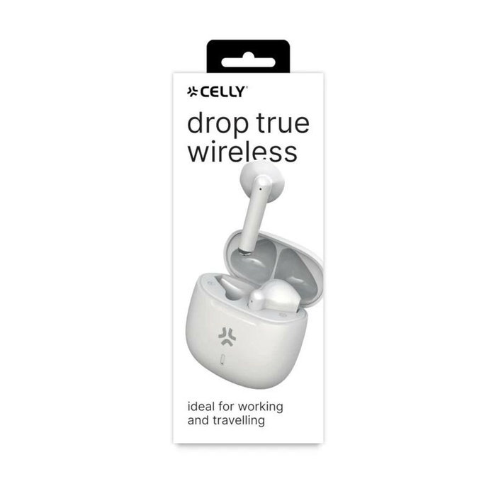 Celly Buz WH - Auriculares True Wireless Bluetooth, Inalámbricos Estéreo con Estuche de Carga