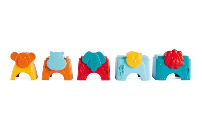 Chicco Torre Apilable Animalitos 2 en 1, Juguete Educativo para Desarrollar la Lógica y Habilidades Manuales Bebé 6 Meses a 3 Años (11x7x35 cm)