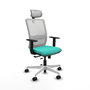 PIQUERAS Y CRESPO Silla de oficina Haches con mecanismo Sincro/Traslack, Turquesa y Blanco