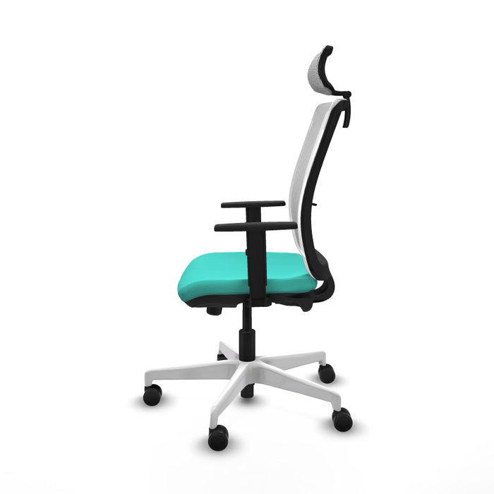 PIQUERAS Y CRESPO Silla de oficina Haches con mecanismo Sincro/Traslack, Turquesa y Blanco PIQUERAS Y CRESPO Silla de oficina Haches con mecanismo Sincro/Traslack, Turquesa y Blanco