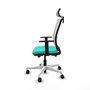 PIQUERAS Y CRESPO Silla de oficina Haches con mecanismo Sincro/Traslack, Turquesa y Blanco