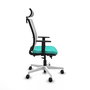PIQUERAS Y CRESPO Silla de oficina Haches con mecanismo Sincro/Traslack, Turquesa y Blanco