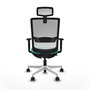 PIQUERAS Y CRESPO Silla de oficina Haches con mecanismo Sincro/Traslack, Turquesa y Blanco