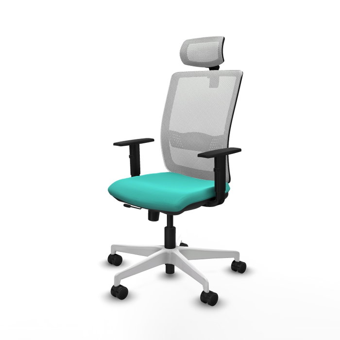 PIQUERAS Y CRESPO Silla de oficina Haches con mecanismo Sincro/Traslack, Turquesa y Blanco PIQUERAS Y CRESPO Silla de oficina Haches con mecanismo Sincro/Traslack, Turquesa y Blanco
