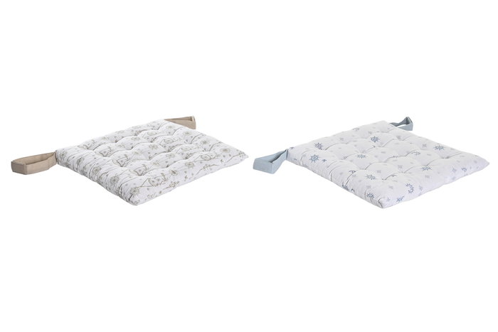 DKD Home Decor Stella Maris Cojin Azul Blanco 40 x 40 cm (4 Unidades)