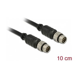 DeLOCK 12688 Cable de extensión para sensor/actuador M8 a M8 impermeable 10 cm
