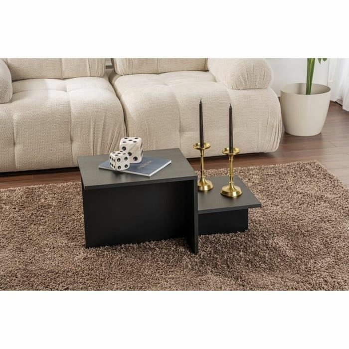 AUCUNE Mesa de centro HARMONY Rectangular Negra