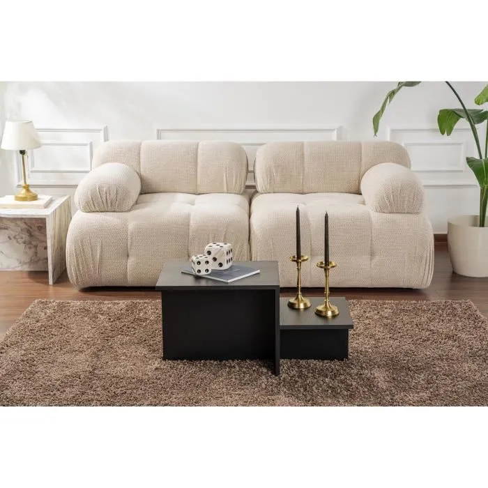 Harmony Mesa de centro Rectangular Negra 80 x 40 x 40 cm