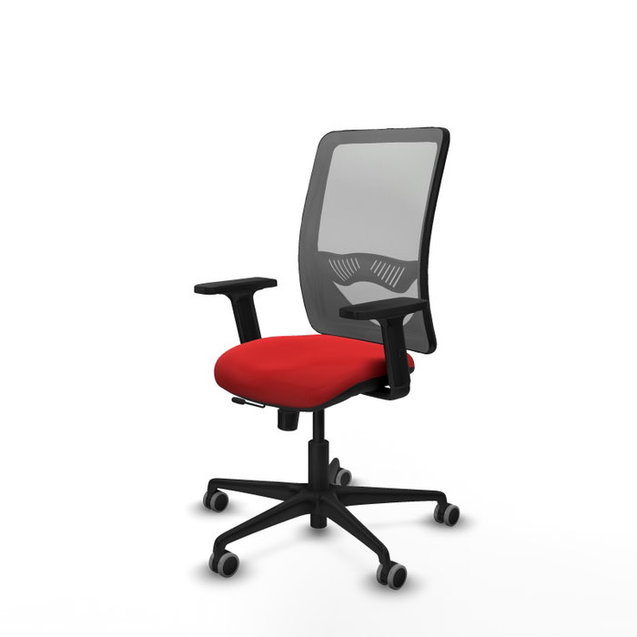 PIQUERAS Y CRESPO Silla de oficina Zulema con mecanismo Sincro/Traslack, Rojo y Gris