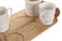 DKD Home Decor Pengjia bambu 2025 Set de 6 Tazas de Porcelana y Bambú Blancas y Naturales 20 x 18.5 x 31 cm (240ml)
