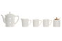 DKD Home Decor Pengjia bambu 2025 Set de 6 Tazas de Porcelana y Bambú Blancas y Naturales 20 x 18.5 x 31 cm (240ml)