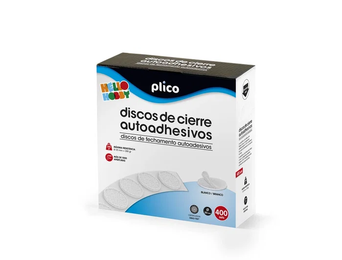 Plico Discos de Cierre Textil Autoadhesivos Ø20mm Blanco (400 unidades) Plico Discos de Cierre Textil Autoadhesivos Ø20mm Blanco (400 unidades)