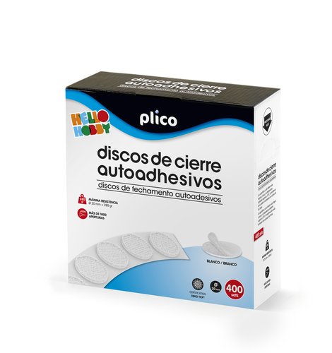 Plico Discos de Cierre Textil Autoadhesivos Ø20mm Blanco (400 unidades) Plico Discos de Cierre Textil Autoadhesivos Ø20mm Blanco (400 unidades)