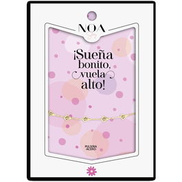 NOA STORY Pulsera Aviones Papel Acero Dorado - Sueña Bonito, Vuela Alto