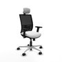 PIQUERAS Y CRESPO Silla de oficina Yunquera con mecanismo Sincro/Traslack, Blanco y Negro
