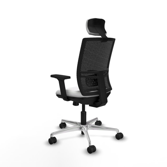 PIQUERAS Y CRESPO Silla de oficina Yunquera con mecanismo Sincro/Traslack, Blanco y Negro
