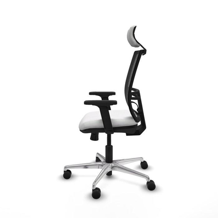 PIQUERAS Y CRESPO Silla de oficina Yunquera con mecanismo Sincro/Traslack, Blanco y Negro
