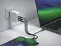 LINQ LQ48033 Cargador de Pared 140W GaN² - 3 Puertos USB-C PD 3.1 (140W+100W+30W) - Blanco - Carga Rápida Universal para Portátil, Smartphone y Tableta - Compatible con MacBook Pro