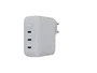 LINQ LQ48033 Cargador de Pared 140W GaN² - 3 Puertos USB-C PD 3.1 (140W+100W+30W) - Blanco - Carga Rápida Universal para Portátil, Smartphone y Tableta - Compatible con MacBook Pro