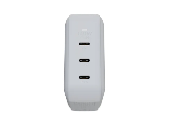 LINQ LQ48033 Cargador de Pared 140W GaN² - 3 Puertos USB-C PD 3.1 (140W+100W+30W) - Blanco - Carga Rápida Universal para Portátil, Smartphone y Tableta - Compatible con MacBook Pro