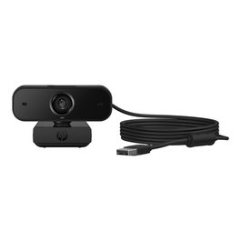 HP Webcam 435 FHD USB con Doble Micrófono Integrado, Auto Focus y Corrección de Luz, Zoom Certificado, Negra